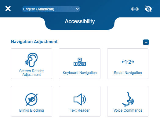 website accessibility navigation adjustment